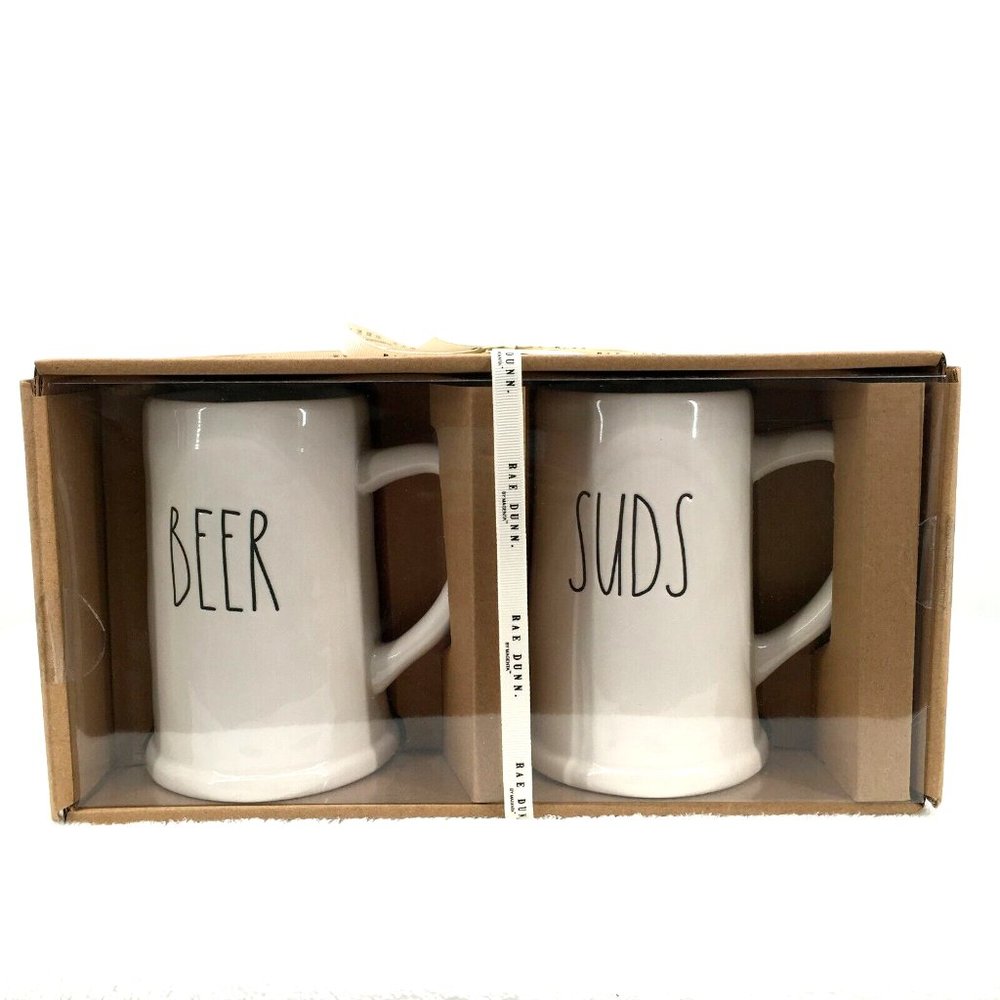 Rae Dunn Beer and Suds Steins Pint Size
